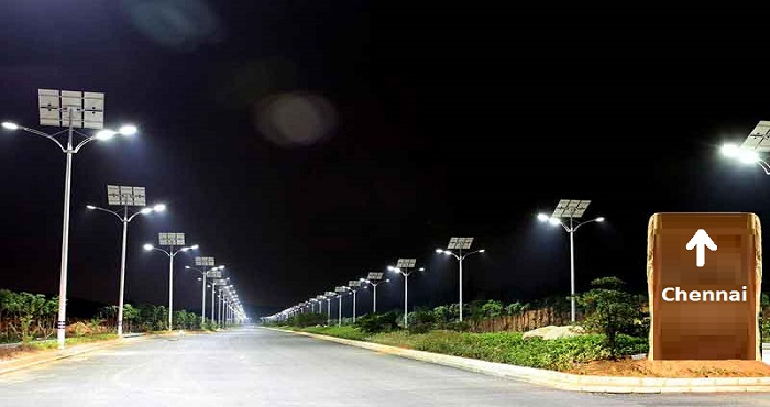 Solar street lighting installation