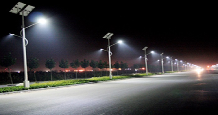 LED solar street light pole